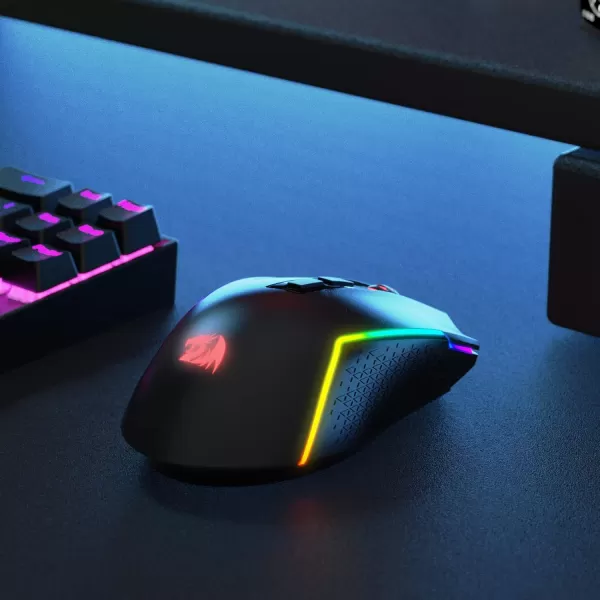 Redragon M693 Wireless Gaming Mouse 8000 DPI WiredWireless Gamer Mouse w 3Mode Connection BT ampamp 24G Wireless 7 Macro Buttons Reliable Power Capacity for PCMacLaptopBlack