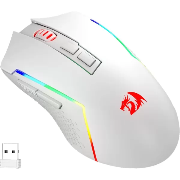 Redragon M693 Wireless Gaming Mouse 8000 DPI WiredWireless Gamer Mouse w 3Mode Connection BT ampamp 24G Wireless 7 Macro Buttons Reliable Power Capacity for PCMacLaptopWhite