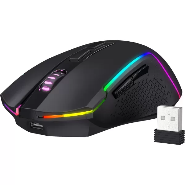 Redragon M693 Wireless Gaming Mouse 8000 DPI WiredWireless Gamer Mouse w 3Mode Connection BT ampamp 24G Wireless 7 Macro Buttons Reliable Power Capacity for PCMacLaptopBlack