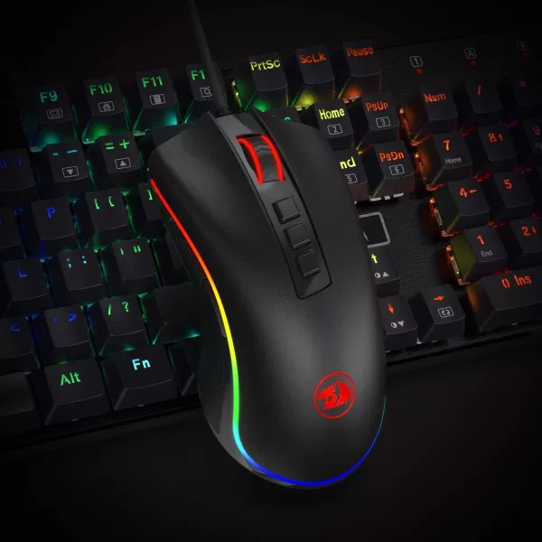 Redragon M711 Cobra Gaming Mouse with 168 Million RGB Color Backlit 10000 DPI Adjustable Comfortable Grip 7 Programmable ButtonsBlack