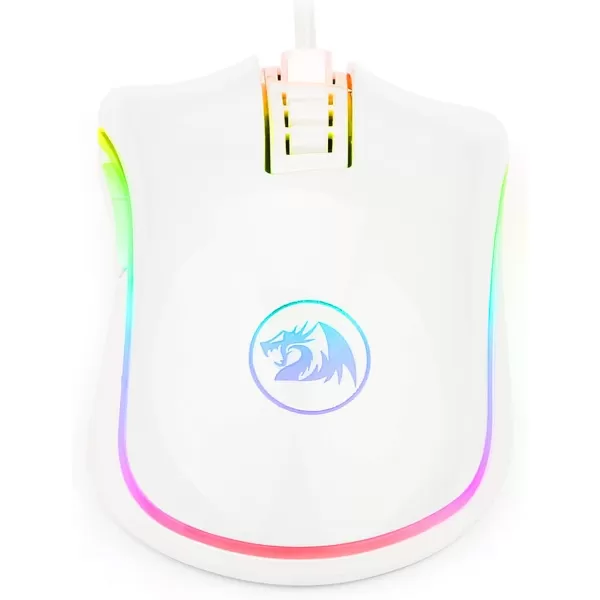 Redragon M711 Cobra Gaming Mouse with 168 Million RGB Color Backlit 10000 DPI Adjustable Comfortable Grip 7 Programmable ButtonsWhite
