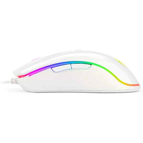 Redragon M711 Cobra Gaming Mouse with 168 Million RGB Color Backlit 10000 DPI Adjustable Comfortable Grip 7 Programmable ButtonsWhite