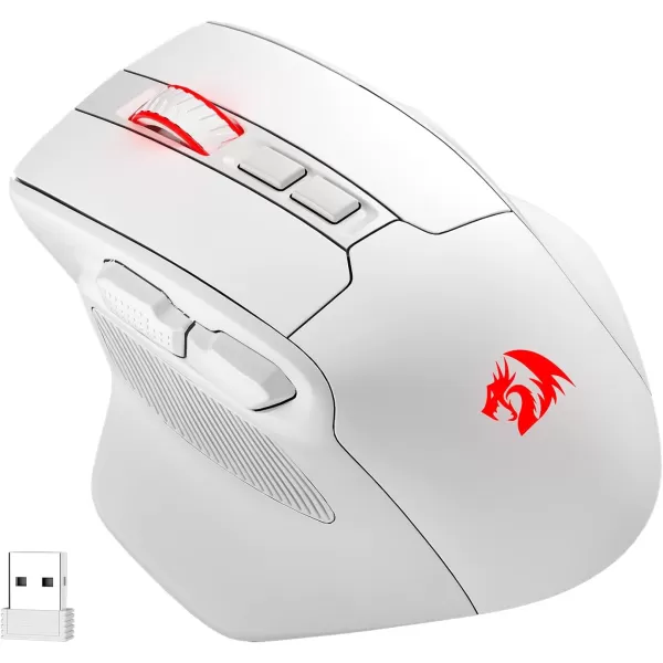 Redragon M806 Bullseye Gaming Mouse 7 Programmable Buttons Wired RGB Gamer Mouse wErgonomic Natural Grip Build Software Supports DIY Keybinds ampamp BacklitWhite
