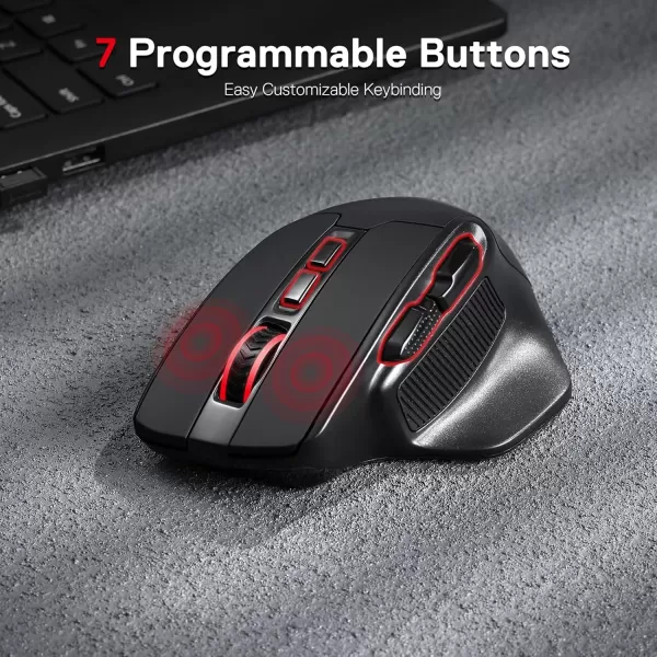 Redragon M806 Bullseye Gaming Mouse 7 Programmable Buttons Wired RGB Gamer Mouse wErgonomic Natural Grip Build Software Supports DIY Keybinds ampamp BacklitBlack