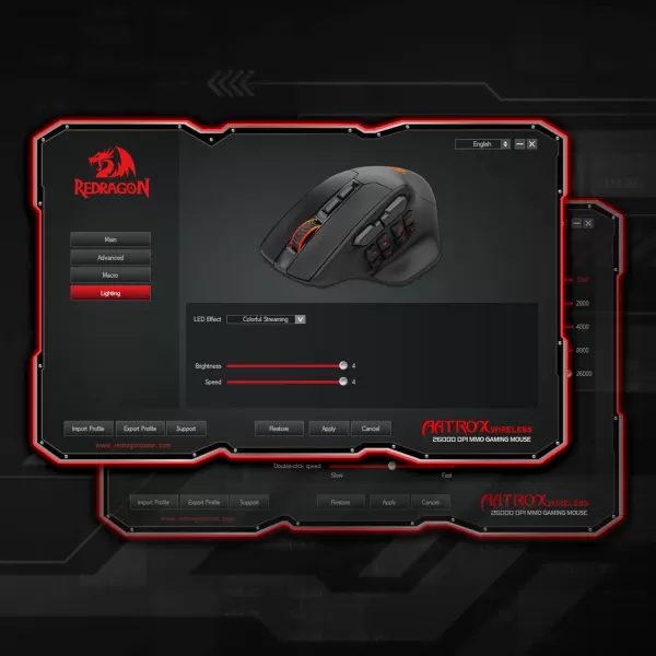 Redragon M806 Bullseye Gaming Mouse 7 Programmable Buttons Wired RGB Gamer Mouse wErgonomic Natural Grip Build Software Supports DIY Keybinds ampamp BacklitBlack
