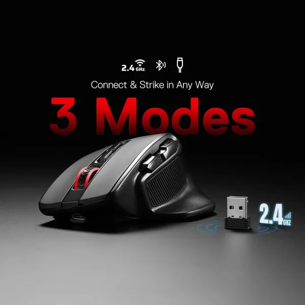 Redragon M806 Bullseye Gaming Mouse 7 Programmable Buttons Wired RGB Gamer Mouse wErgonomic Natural Grip Build Software Supports DIY Keybinds ampamp BacklitBlack