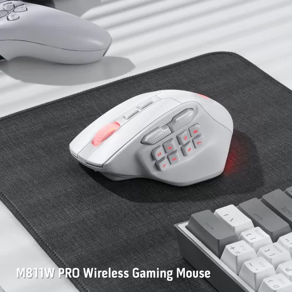 Redragon M806 Bullseye Gaming Mouse 7 Programmable Buttons Wired RGB Gamer Mouse wErgonomic Natural Grip Build Software Supports DIY Keybinds ampamp BacklitWhite