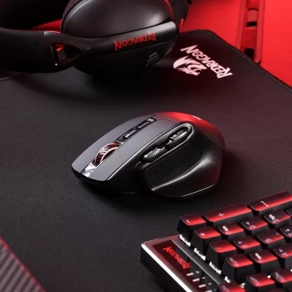 Redragon M806 Bullseye Gaming Mouse 7 Programmable Buttons Wired RGB Gamer Mouse wErgonomic Natural Grip Build Software Supports DIY Keybinds ampamp BacklitBlack