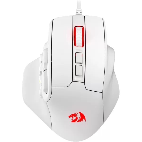 Redragon M806 Bullseye Gaming Mouse 7 Programmable Buttons Wired RGB Gamer Mouse wErgonomic Natural Grip Build Software Supports DIY Keybinds ampamp BacklitWhite