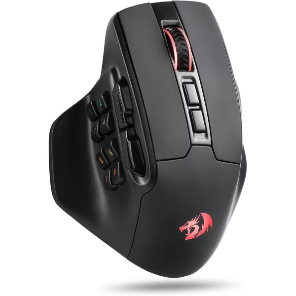 Redragon M806 Bullseye Gaming Mouse 7 Programmable Buttons Wired RGB Gamer Mouse wErgonomic Natural Grip Build Software Supports DIY Keybinds ampamp BacklitBlack