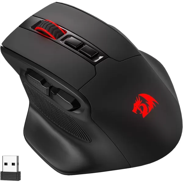 Redragon M806 Bullseye Gaming Mouse 7 Programmable Buttons Wired RGB Gamer Mouse wErgonomic Natural Grip Build Software Supports DIY Keybinds ampamp BacklitBlack