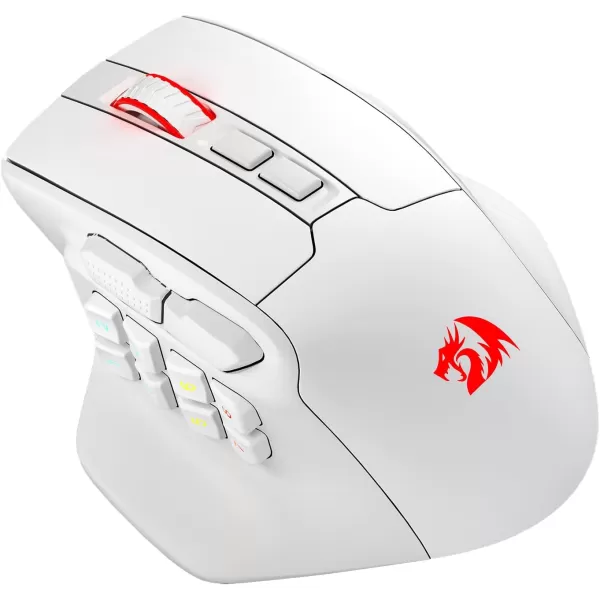 Redragon M806 Bullseye Gaming Mouse 7 Programmable Buttons Wired RGB Gamer Mouse wErgonomic Natural Grip Build Software Supports DIY Keybinds ampamp BacklitWhite