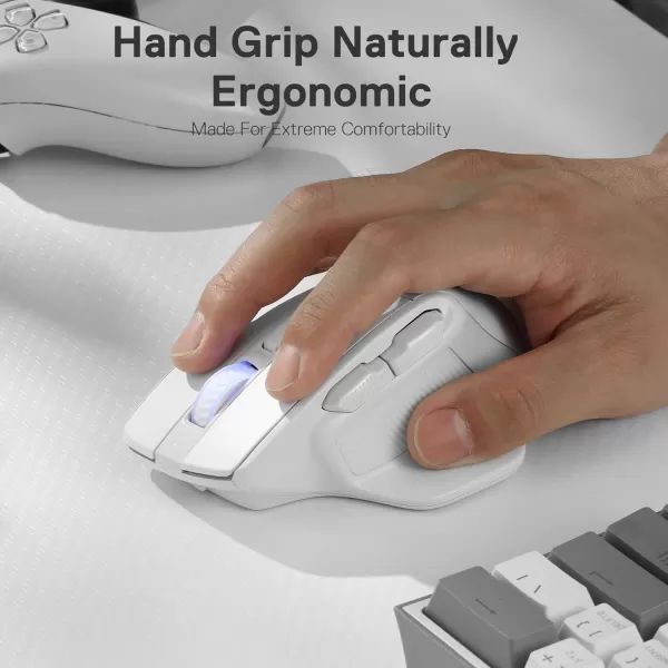 Redragon M806 Bullseye Gaming Mouse 7 Programmable Buttons Wired RGB Gamer Mouse wErgonomic Natural Grip Build Software Supports DIY Keybinds ampamp BacklitWhite