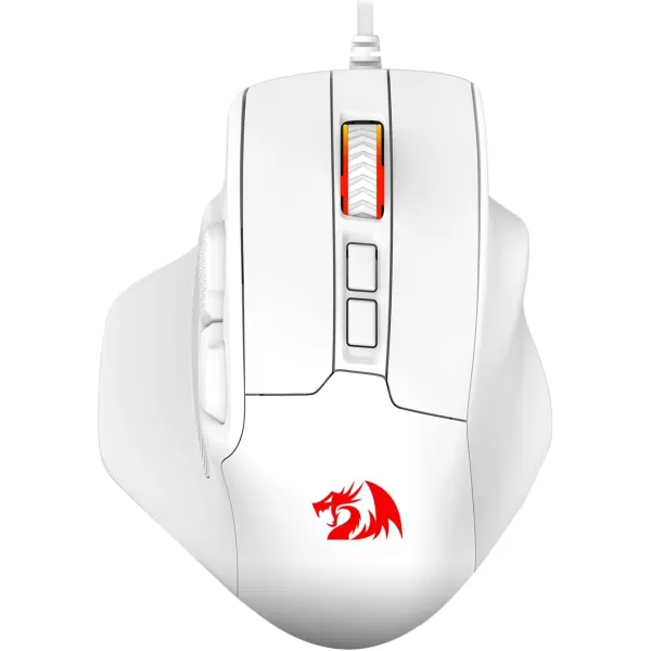 Redragon M806 Bullseye Gaming Mouse 7 Programmable Buttons Wired RGB Gamer Mouse wErgonomic Natural Grip Build Software Supports DIY Keybinds ampamp BacklitWhite