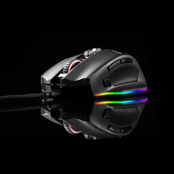 Redragon M813 Wired RGB Gaming Mouse with 4D Dual Mode Scroll Wheel Optical Ergonomic Gamer Mouse with Max 16000DPI High Precision Sensor 3333 7 Macro Buttons Software SupportedWired