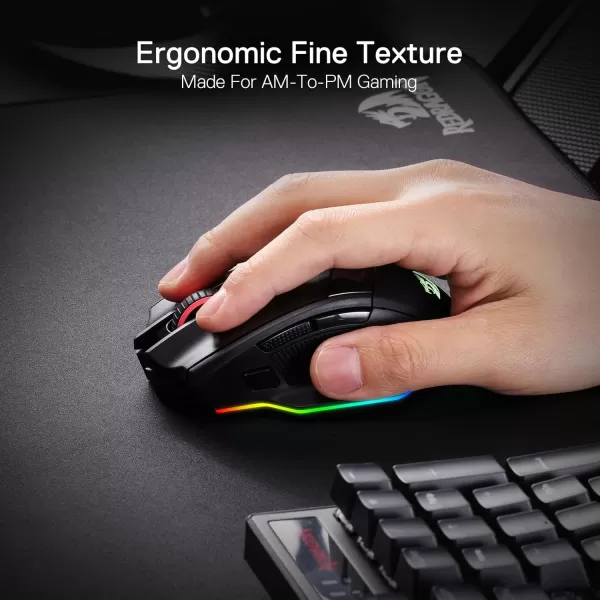 Redragon M813 Wired RGB Gaming Mouse with 4D Dual Mode Scroll Wheel Optical Ergonomic Gamer Mouse with Max 16000DPI High Precision Sensor 3333 7 Macro Buttons Software SupportedWireless