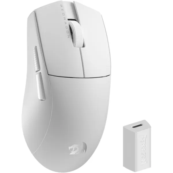 Redragon M916 PRO 3Mode Wireless Gaming Mouse 49G UltraLight 26K DPI Gamer Mouse wErgonomic Natural Grip Build Full Programmable Buttons Software Supports DIY Keybinds ampamp DPIWhite