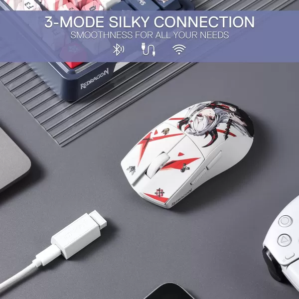 Redragon M916 PRO 3Mode Wireless Gaming Mouse 49G UltraLight 26K DPI Gamer Mouse wErgonomic Natural Grip Build Full Programmable Buttons Software Supports DIY Keybinds ampamp DPIWTSE