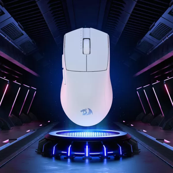Redragon M916 PRO 3Mode Wireless Gaming Mouse 49G UltraLight 26K DPI Gamer Mouse wErgonomic Natural Grip Build Full Programmable Buttons Software Supports DIY Keybinds ampamp DPIWhite