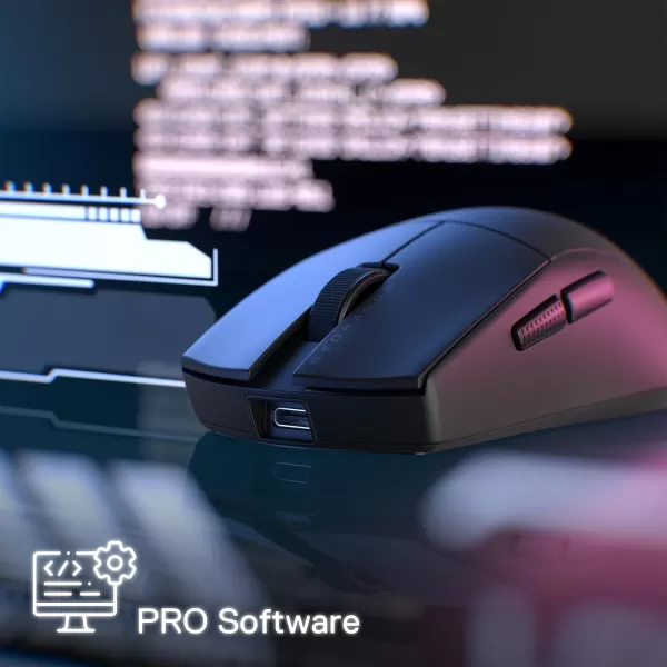 Redragon M916 PRO 3Mode Wireless Gaming Mouse 49G UltraLight 26K DPI Gamer Mouse wErgonomic Natural Grip Build Full Programmable Buttons Software Supports DIY Keybinds ampamp DPIBlack