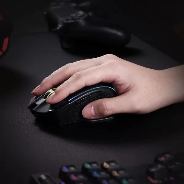 Redragon M991 Wireless Gaming Mouse 19000 DPI WiredWireless Gamer Mouse wRapid Fire Key 9 Macro Buttons 45Hour Power Capacity and RGB Backlight for PCMacLaptopBlack