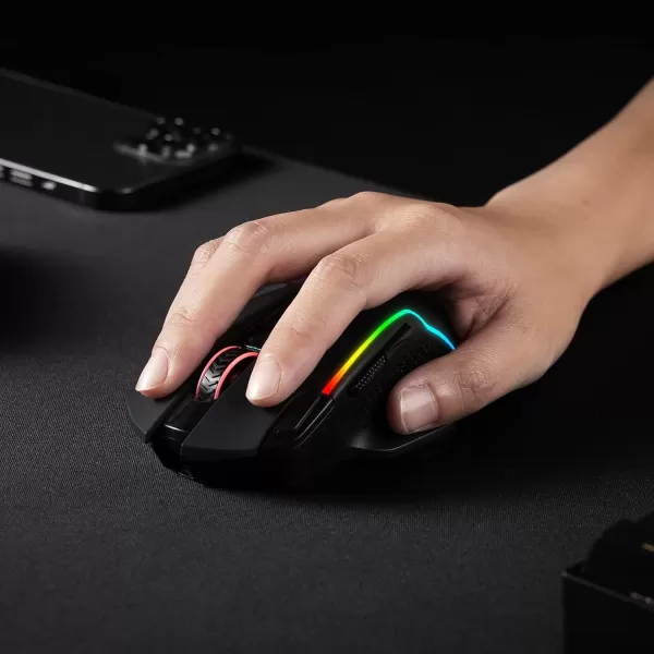 Redragon M991 Wireless Gaming Mouse 19000 DPI WiredWireless Gamer Mouse wRapid Fire Key 9 Macro Buttons 45Hour Power Capacity and RGB Backlight for PCMacLaptopBlack