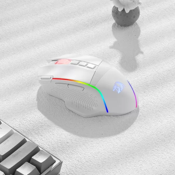 Redragon M991 Wireless Gaming Mouse 19000 DPI WiredWireless Gamer Mouse wRapid Fire Key 9 Macro Buttons 45Hour Power Capacity and RGB Backlight for PCMacLaptopWhite
