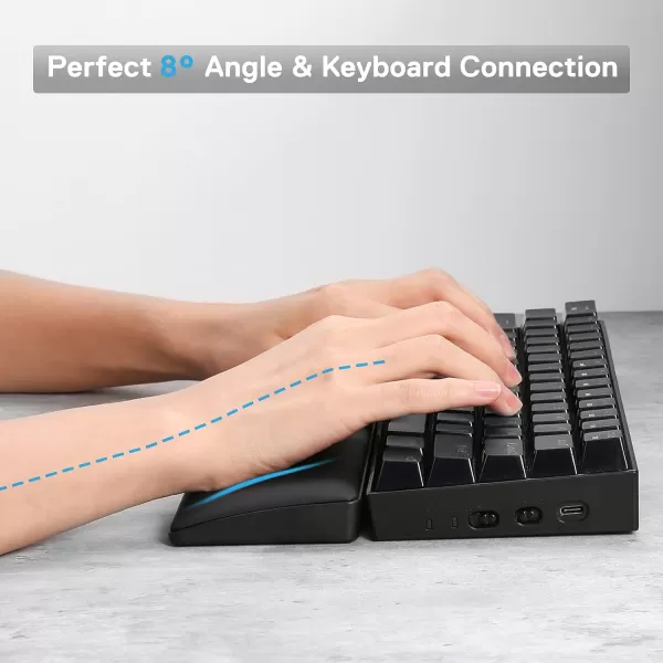 Redragon P035 Meteor S Computer Keyboard Wrist Rest Pad Ergonomic Soft Memory Foam Wrist Support wAntiSlip Rubber Base 60 61 Keys Compact Size 1138 x 287 in 078 inch 20mm Height Black60 Compact