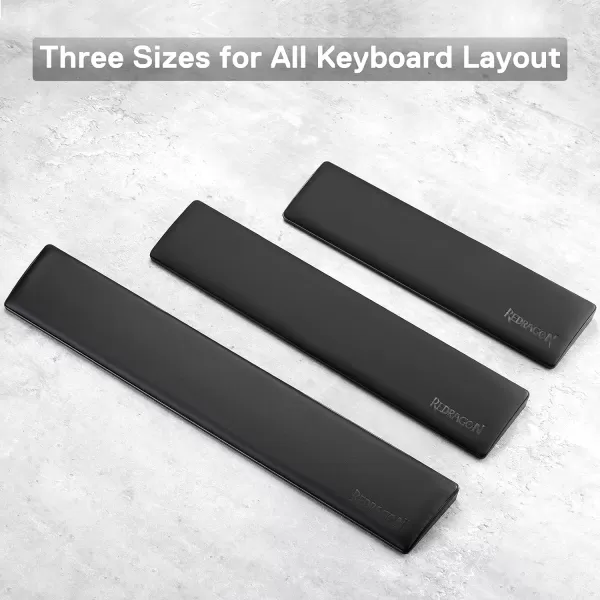Redragon P035 Meteor S Computer Keyboard Wrist Rest Pad Ergonomic Soft Memory Foam Wrist Support wAntiSlip Rubber Base 60 61 Keys Compact Size 1138 x 287 in 078 inch 20mm Height Black60 Compact