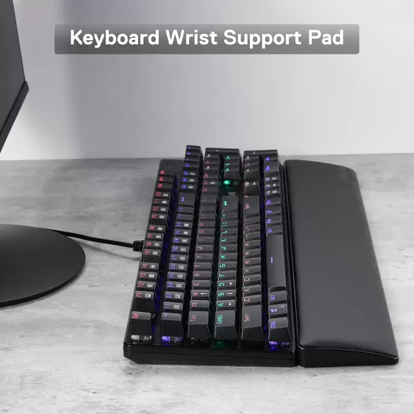 Redragon P035 Meteor S Computer Keyboard Wrist Rest Pad Ergonomic Soft Memory Foam Wrist Support wAntiSlip Rubber Base 60 61 Keys Compact Size 1138 x 287 in 078 inch 20mm Height Black100 Standard