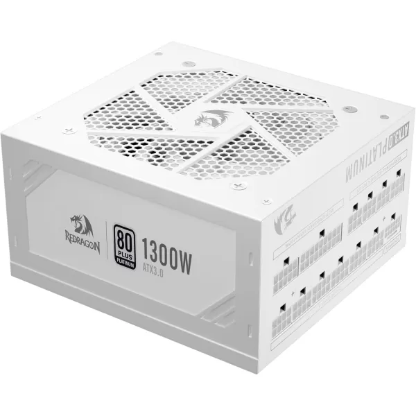 Redragon PSU006 80 Gold 750 Watt ATX Fully Modular Power Supply w 80 Plus Gold Certified Compact 160mm Size and Low Noise RGB Fan 0 RPM 100 Japanese Capacitors Full Mod Cables WhiteATX 30 Platinum WT