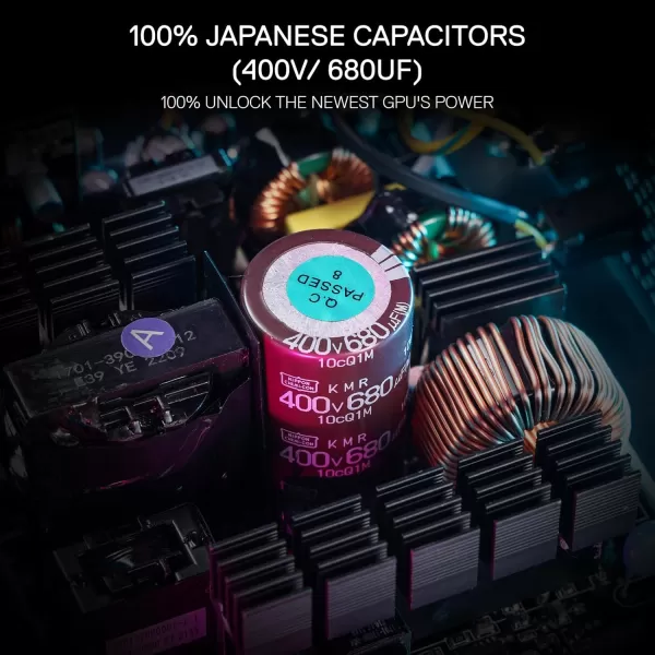 Redragon PSU006 80 Gold 750 Watt ATX Fully Modular Power Supply w 80 Plus Gold Certified Compact 160mm Size and Low Noise RGB Fan 0 RPM 100 Japanese Capacitors Full Mod Cables WhiteATX 31 Gold BK