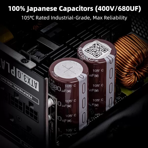Redragon PSU006 80 Gold 750 Watt ATX Fully Modular Power Supply w 80 Plus Gold Certified Compact 160mm Size and Low Noise RGB Fan 0 RPM 100 Japanese Capacitors Full Mod Cables WhiteATX 30 Platinum BK