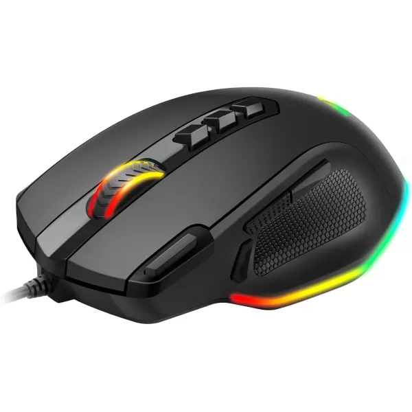 Redragon Wired Gaming Mouse RGB Backlit Ergonomic Gamer Mouse Up to 8000 DPI 11 Programmable Buttons ampamp 7 Backlit Modes Extra Sniper Button Mouse Gamer for Windows PC Gamers M614wired