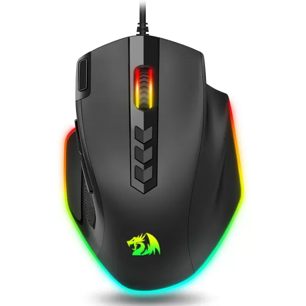 Redragon Wired Gaming Mouse RGB Backlit Ergonomic Gamer Mouse Up to 8000 DPI 11 Programmable Buttons ampamp 7 Backlit Modes Extra Sniper Button Mouse Gamer for Windows PC Gamers M614wired