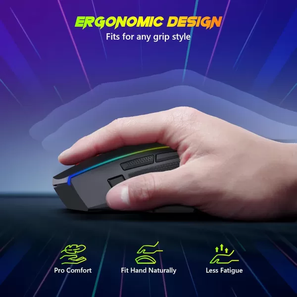 Redragon Wired Gaming Mouse RGB Backlit Ergonomic Gamer Mouse Up to 8000 DPI 11 Programmable Buttons ampamp 7 Backlit Modes Extra Sniper Button Mouse Gamer for Windows PC Gamers M614trimode