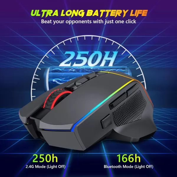 Redragon Wired Gaming Mouse RGB Backlit Ergonomic Gamer Mouse Up to 8000 DPI 11 Programmable Buttons ampamp 7 Backlit Modes Extra Sniper Button Mouse Gamer for Windows PC Gamers M614trimode