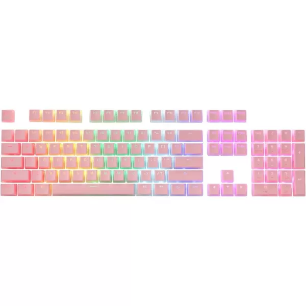 Redragon A130 Black Pudding Keycaps 104 Keys Standard Doubleshot PBT Keycap Set wTranslucent Layer for Mechanical Keyboard OEM Profile English US ANSI LayoutPink