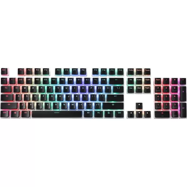 Redragon A130 Black Pudding Keycaps 104 Keys Standard Doubleshot PBT Keycap Set wTranslucent Layer for Mechanical Keyboard OEM Profile English US ANSI LayoutBlack