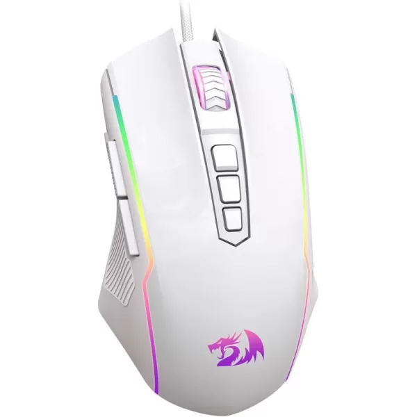 Redragon Gaming Mouse Wired Gaming Mouse with RGB Backlit 8000 DPI Adjustable Mouse with 9 Programmable Macro Buttons ampamp Fire Button Software Supports DIY Keybinds M910Kwhite