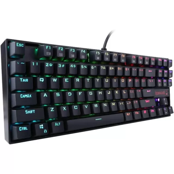 Redragon K552 Mechanical Gaming Keyboard Rainbow LED Backlit Wired with AntiDust Proof Switches for Windows PC White 87 Key Red SwitchBlack