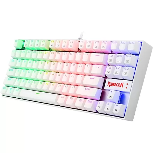 Redragon K552 Mechanical Gaming Keyboard Rainbow LED Backlit Wired with AntiDust Proof Switches for Windows PC White 87 Key Red SwitchWhite