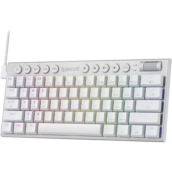 Redragon K621 Horus TKL Wireless RGB Mechanical Keyboard 50 BT24 GhzWired Three Modes 80 UltraThin Low Profile BT Keyboard wDedicated Media Control ampamp Linear Red Switches WhiteWhite