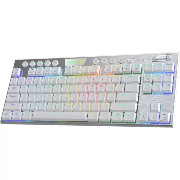 Redragon K621 Horus TKL Wireless RGB Mechanical Keyboard 50 BT24 GhzWired Three Modes 80 UltraThin Low Profile BT Keyboard wDedicated Media Control ampamp Linear Red Switches WhiteSilver Blue Switches