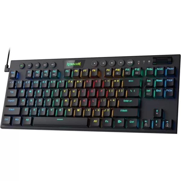 Redragon K621 Horus TKL Wireless RGB Mechanical Keyboard 50 BT24 GhzWired Three Modes 80 UltraThin Low Profile BT Keyboard wDedicated Media Control ampamp Linear Red Switches WhiteBlack Blue Switch