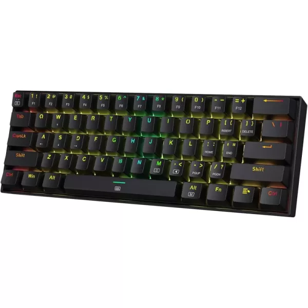 Redragon K630 Dragonborn 60 Wired RGB Gaming Keyboard 61 Keys Compact Mechanical Keyboard with Linear Red Switch Pro Driver Support WhiteBlack