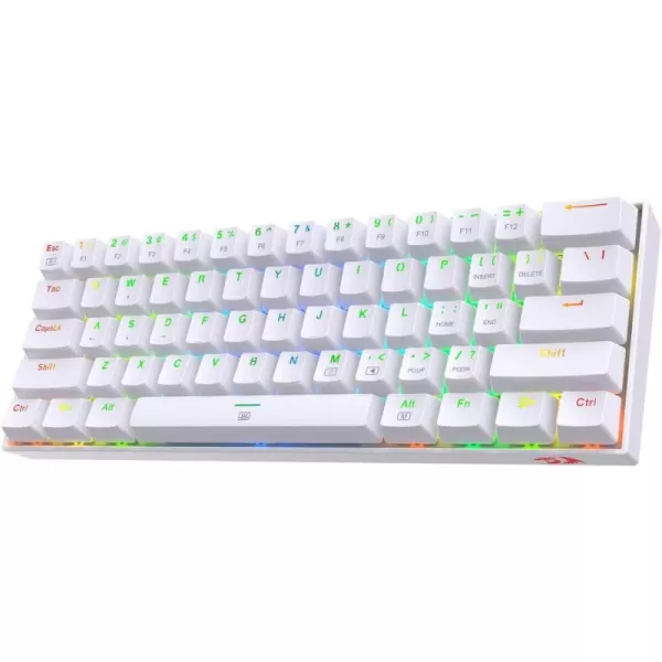 Redragon K630 Dragonborn 60 Wired RGB Gaming Keyboard 61 Keys Compact Mechanical Keyboard with Linear Red Switch Pro Driver Support WhiteWhite