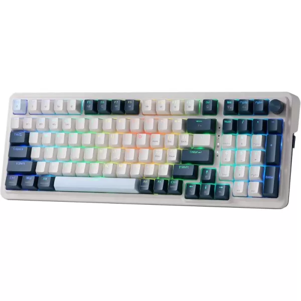 Redragon K686 PRO 98 Keys Wireless Gasket RGB Gaming Keyboard 3Mode WinMac Mechanical Keyboard w5Layer Noise Dampening Dedicated Knob Control ampamp HotSwap in Linear Red Switch Blue Himmel ColorK686 PRO