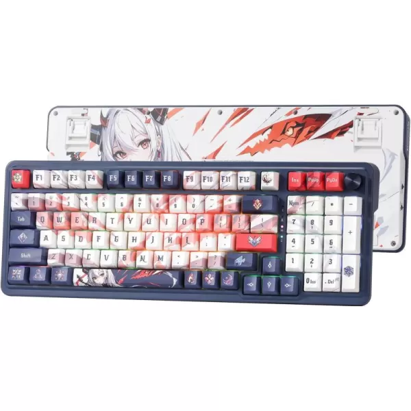 Redragon K686 PRO 98 Keys Wireless Gasket RGB Gaming Keyboard 3Mode WinMac Mechanical Keyboard w5Layer Noise Dampening Dedicated Knob Control ampamp HotSwap in Linear Red Switch Blue Himmel ColorK686 PRO SE