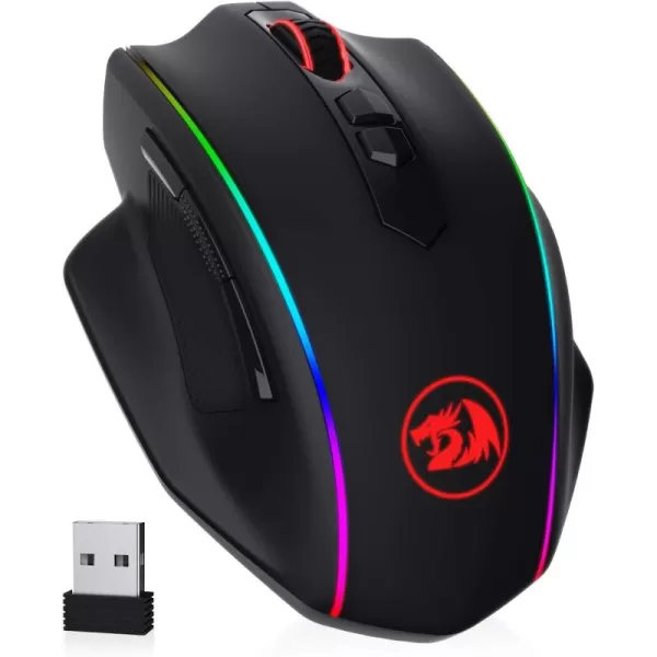 Redragon M686 Wireless Gaming Mouse 16000 DPI WiredWireless Gamer Mouse with Professional Sensor 45Hour Reliable Power Capacity Customizable Macro and RGB Backlight for PCMacLaptopWiredWireless